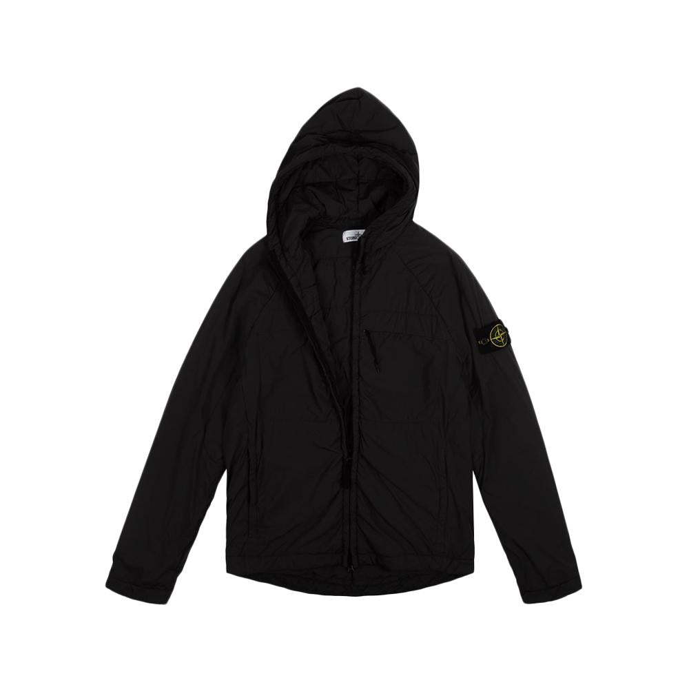 STONE ISLAND Black Comfort Tech Hooded Jacket