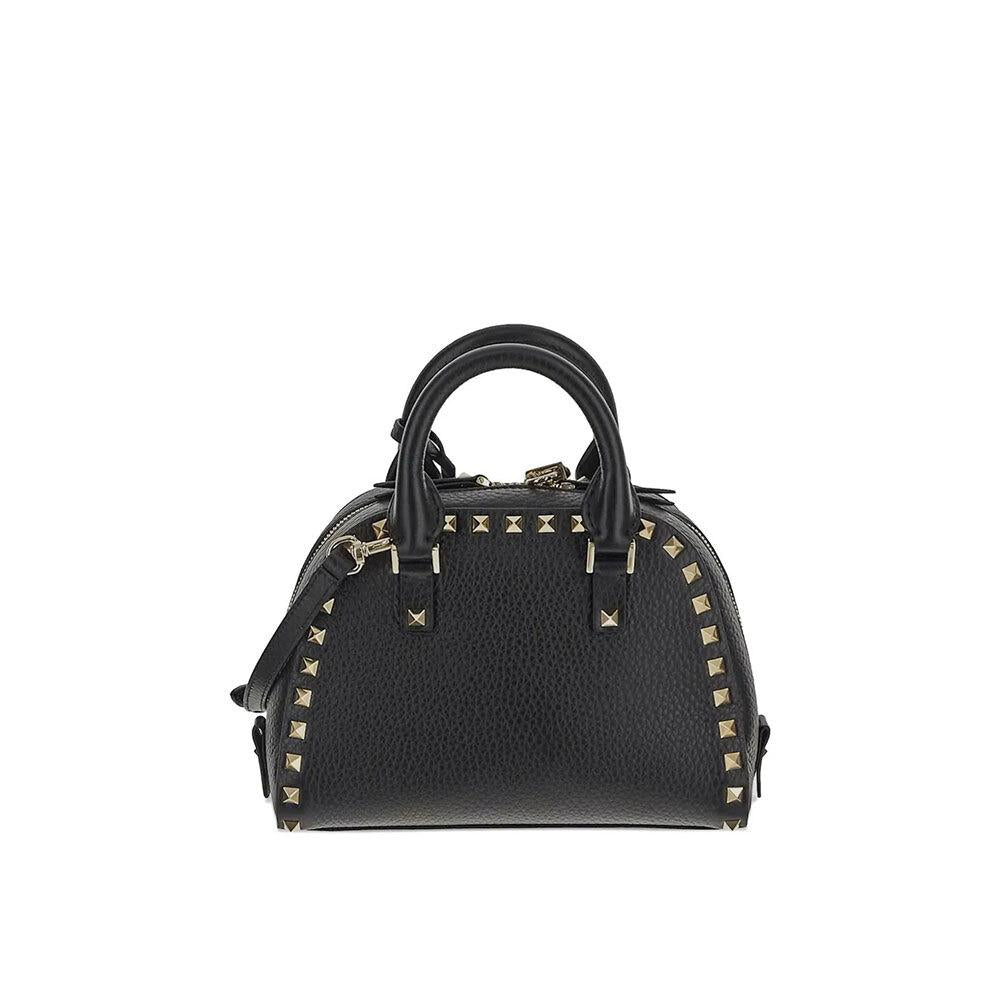 VALENTINO Rockstud Leather Tote Bag Crossbody 6W2B0Q96 VSF 0NO