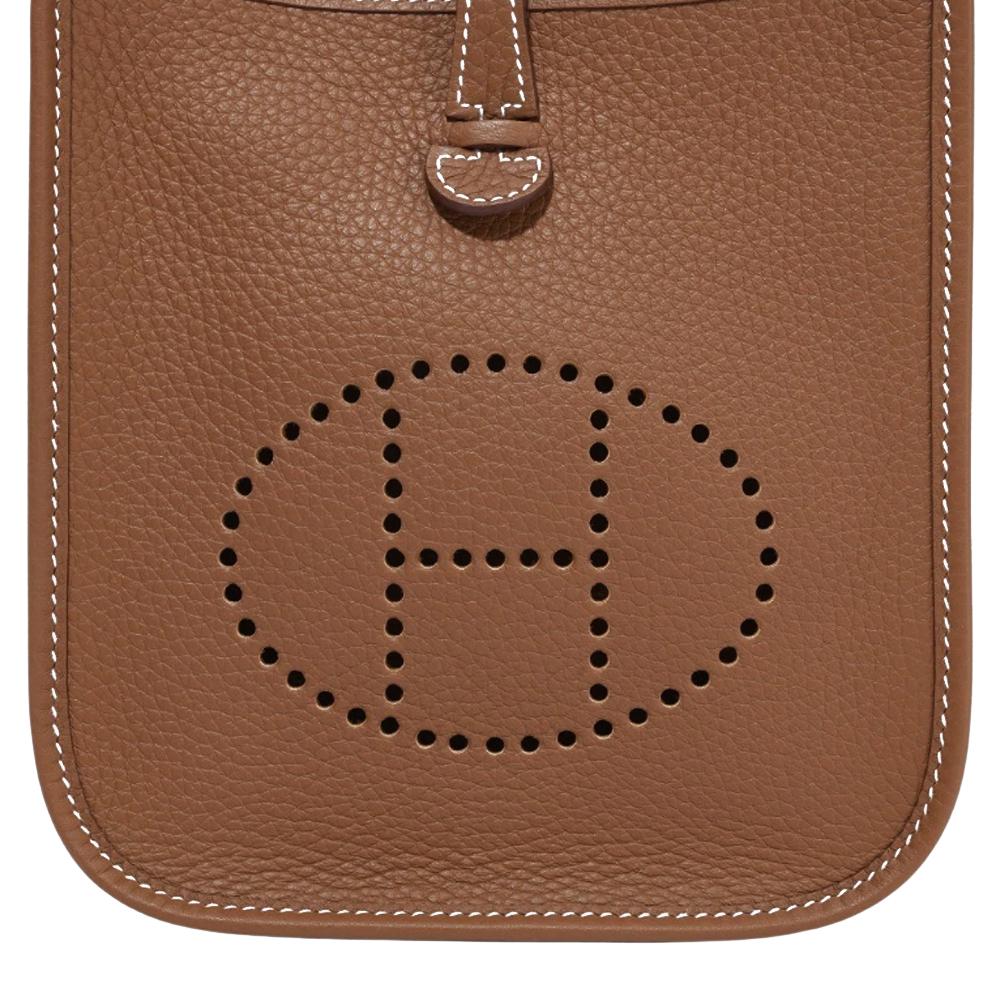 HERMES Evelyne 16 Clemence Leather Crossbody Bag Gold Hardware