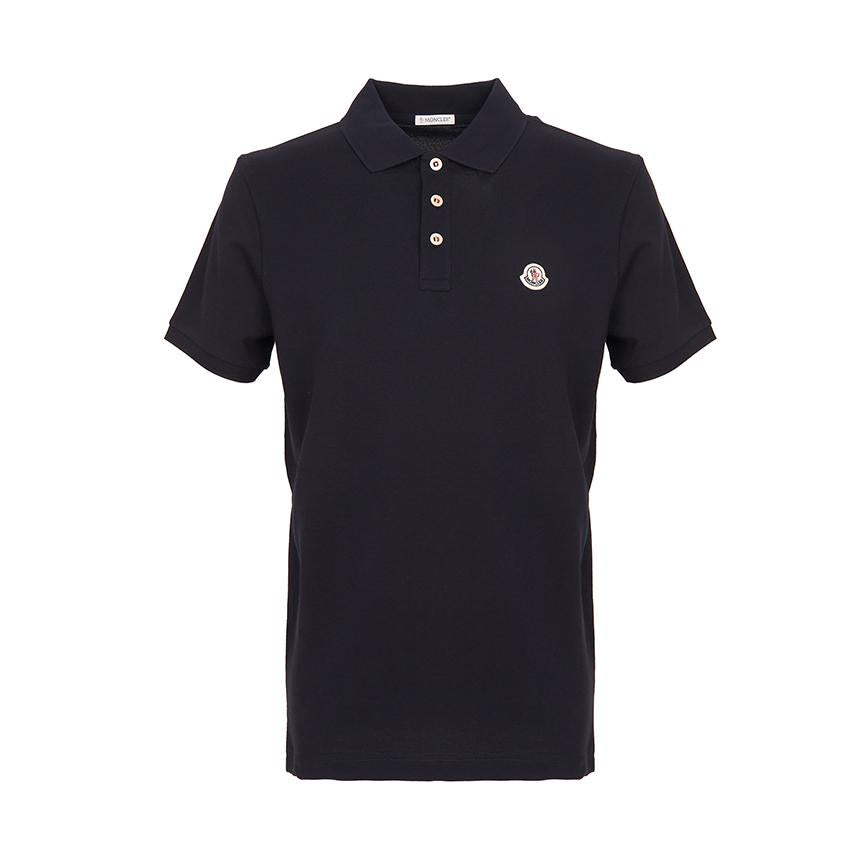 Moncler Maglia Men’s Polo Short Sleeve T-Shirt Navy Cotton