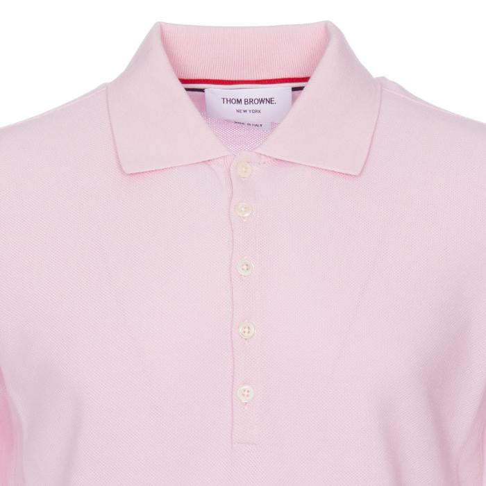 THOM BROWNE Classic Piqué Diagonal Stripe Polo T-Shirt Navy