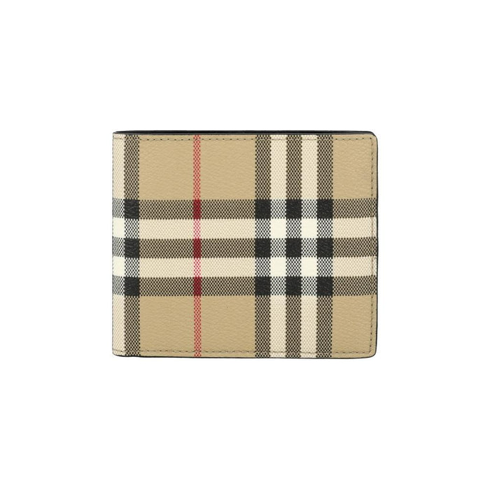 BURBERRY Check Bifold Leather Wallet for Men 8113133 A7026