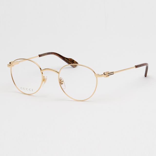 GUCCI Gold Metal Round Eyeglass Frames Unisex