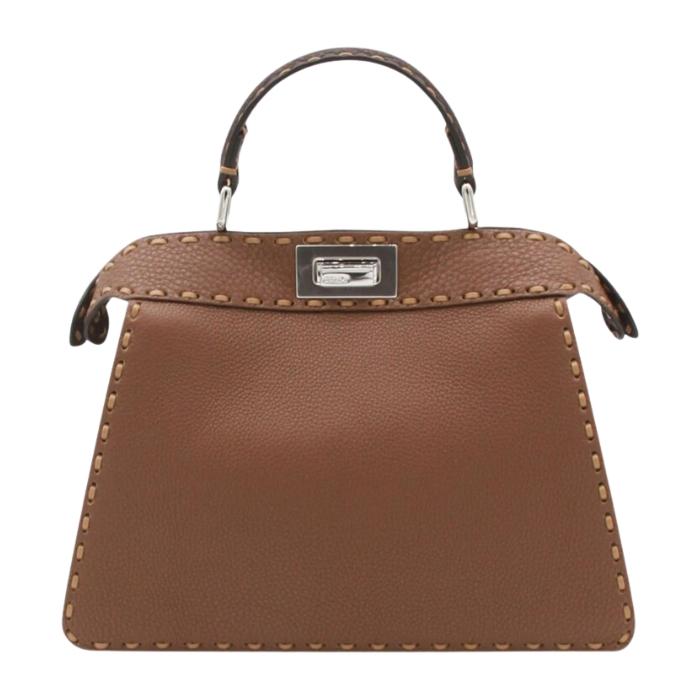 FENDI Peekaboo ISeeU Small Leather Shoulder Bag Black