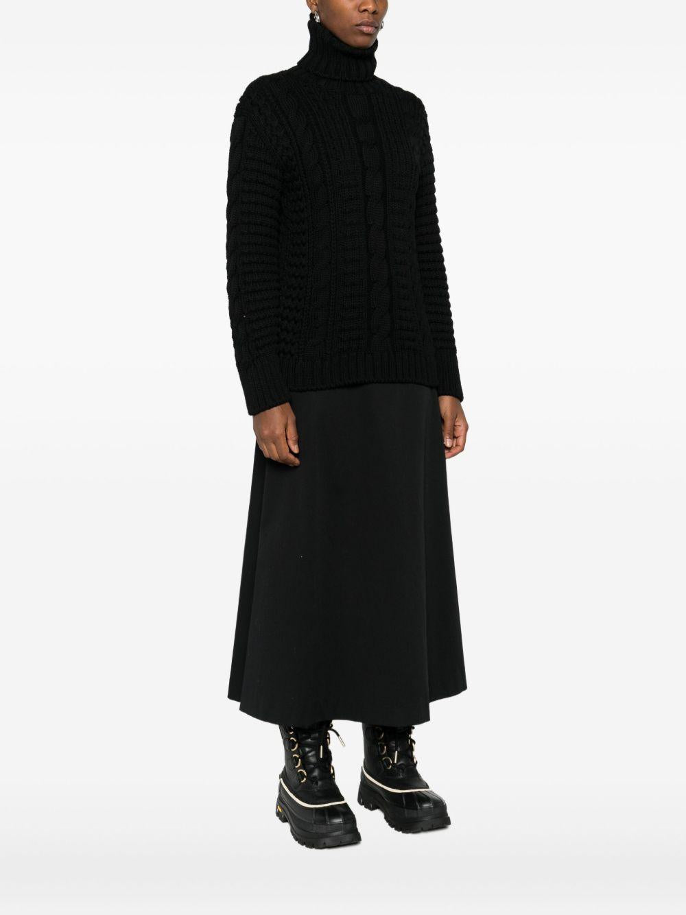 Moncler Black Wool Turtleneck Sweater
