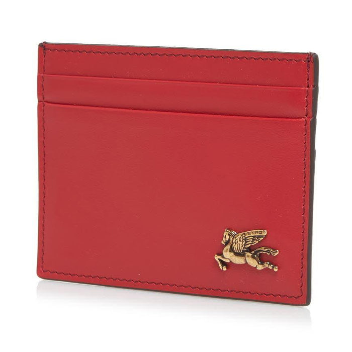 Etro Pegasus Leather Card Holder Wallet for Women