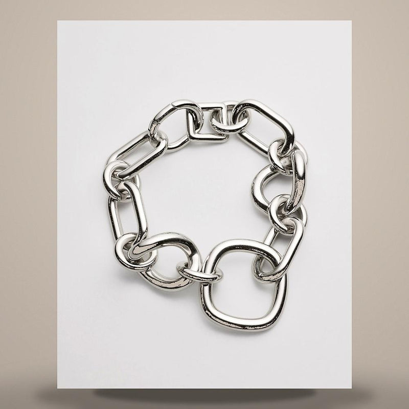 CELINE Modern Thin Gourmette Charm Keyring Rhodium-Finish Brass S B102Y6BRA 36SI