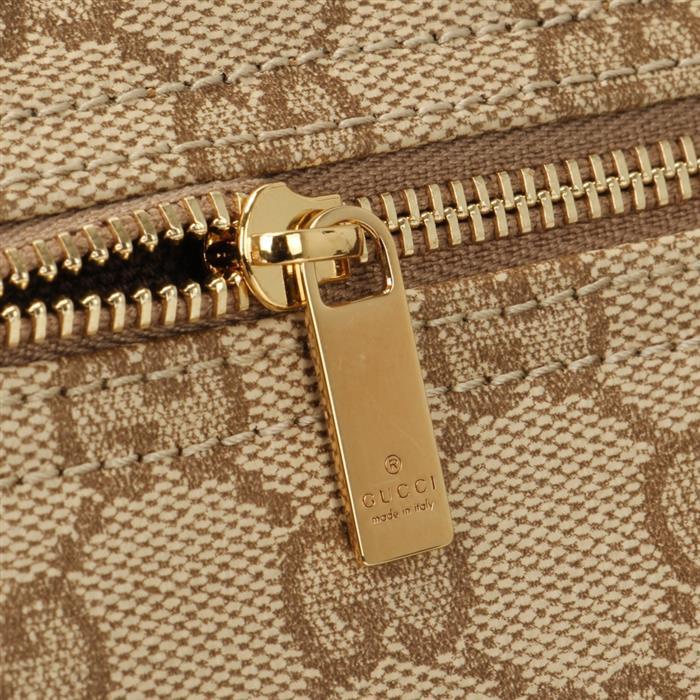 GUCCI GG Web Mini Shoulder Bag Beige/Red Canvas Leather Trim