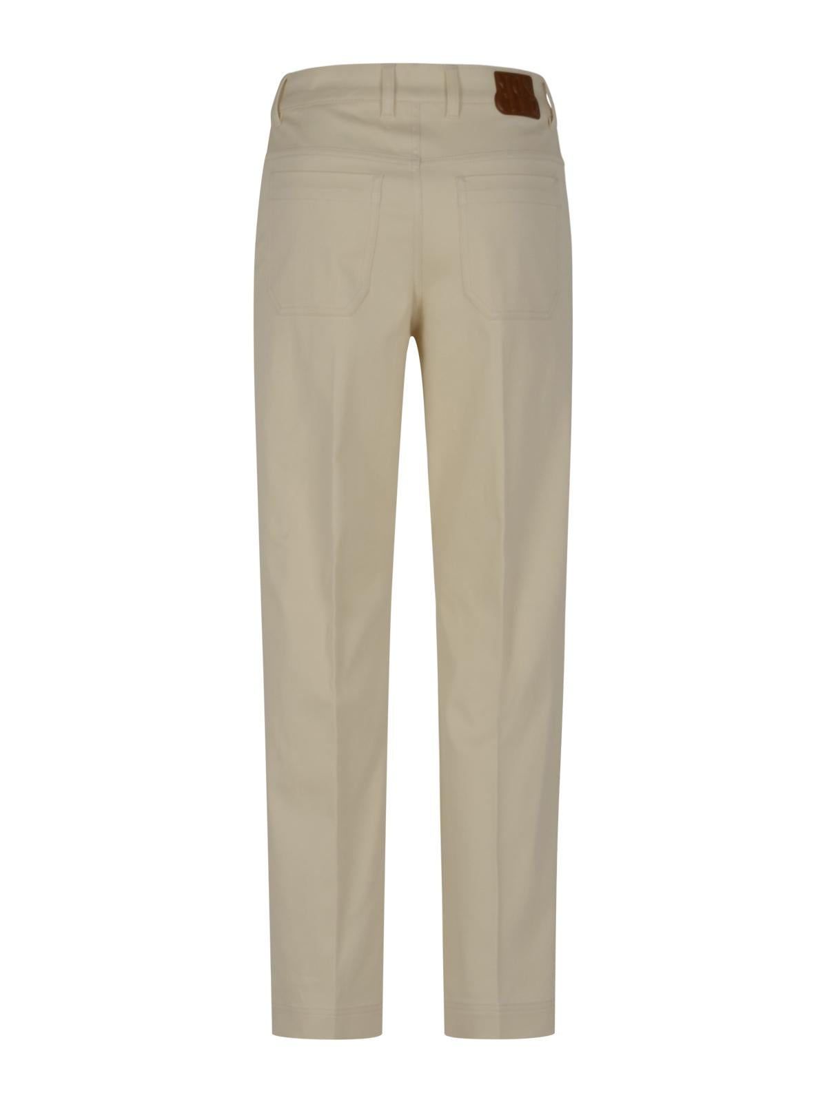 Moncler Black Wool-Blend Classic Trousers for Women