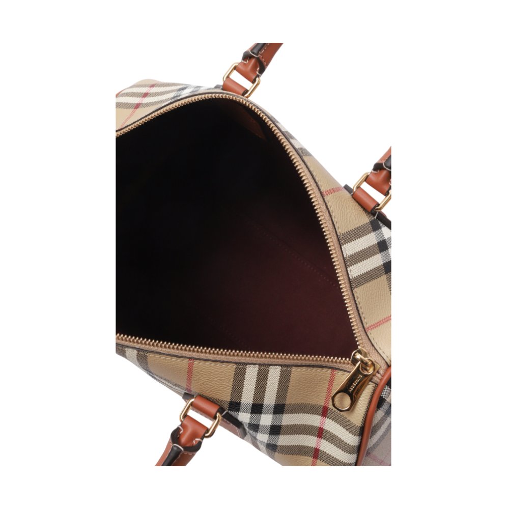 BURBERRY Check Medium Bowling Bag Brown Women’s Tote Bag