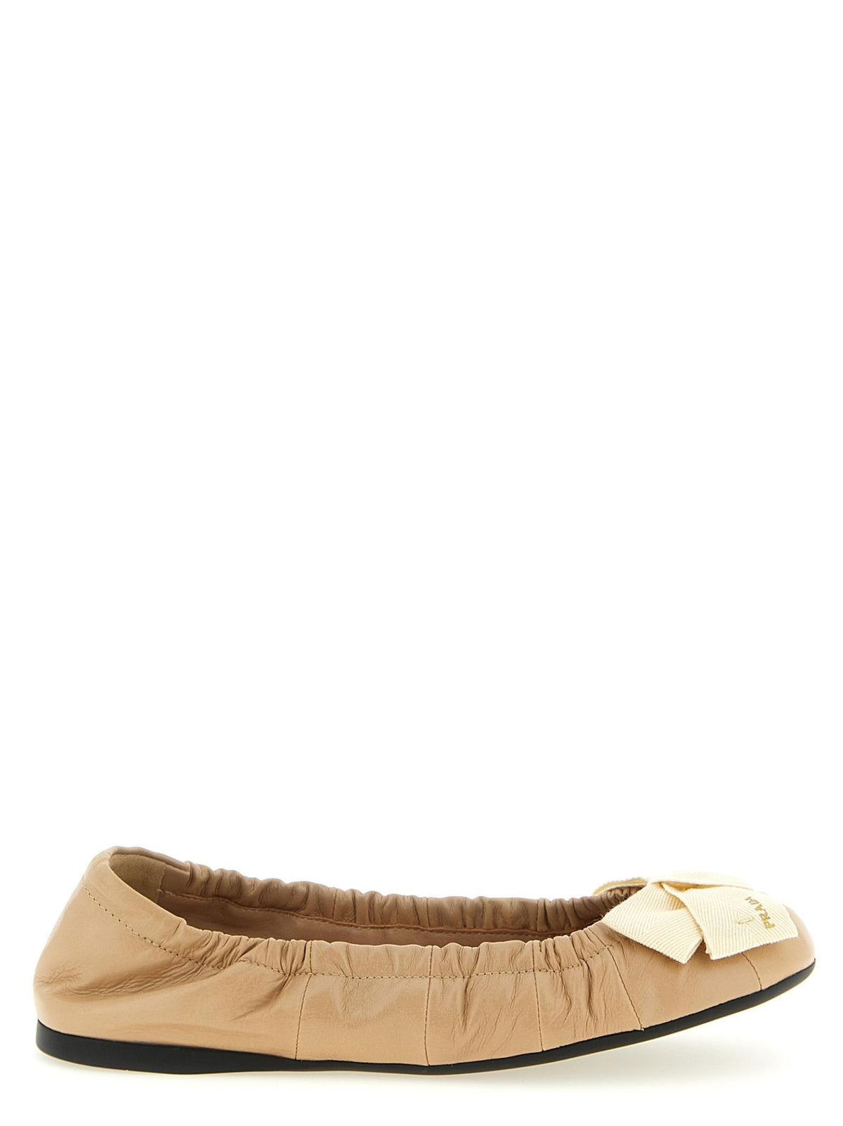 PRADA Black Leather Ballet Flats