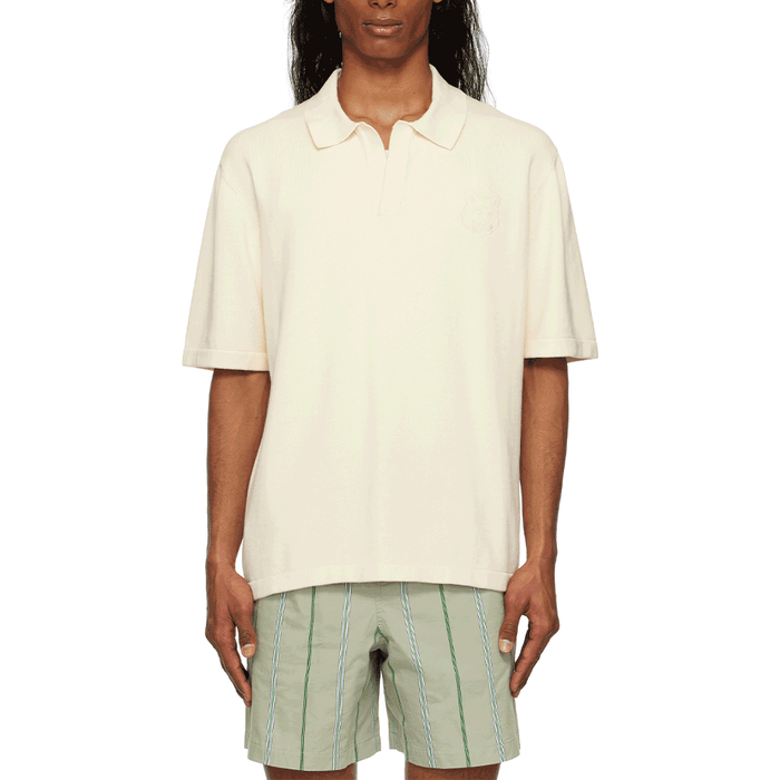 Maison Kitsune Fox Head Knit Polo Short Sleeve Shirt