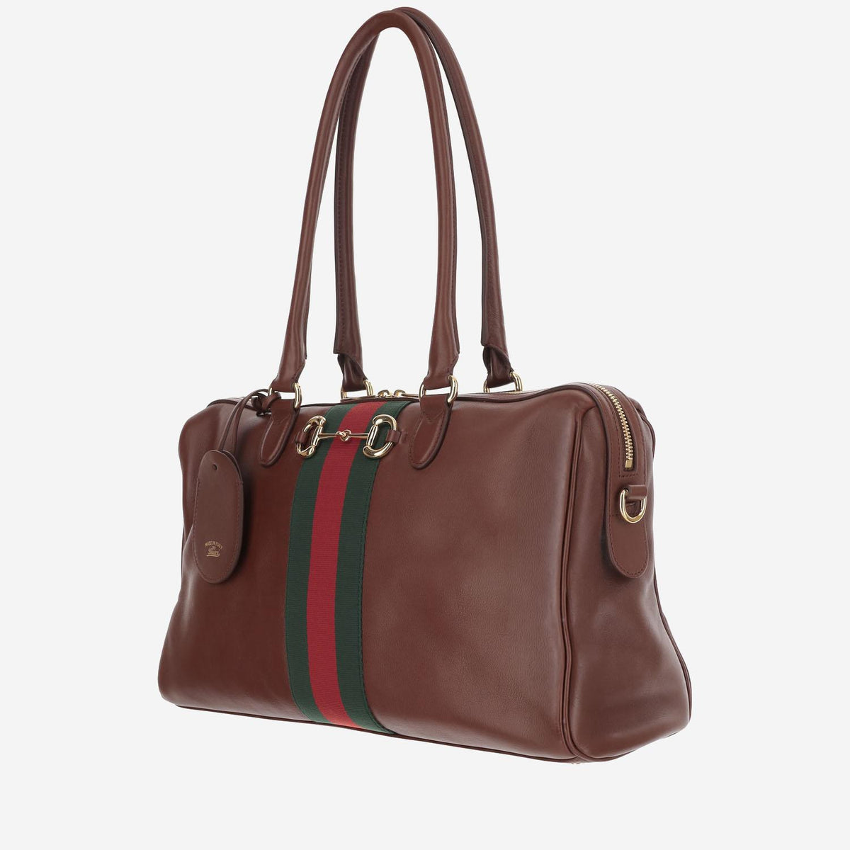 GUCCI Leather Shoulder Bag Brown