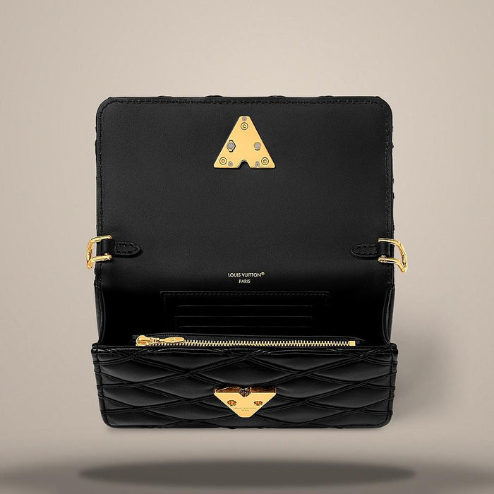 Louis Vuitton GO14 Black Leather Wallet on Chain Shoulder Bag