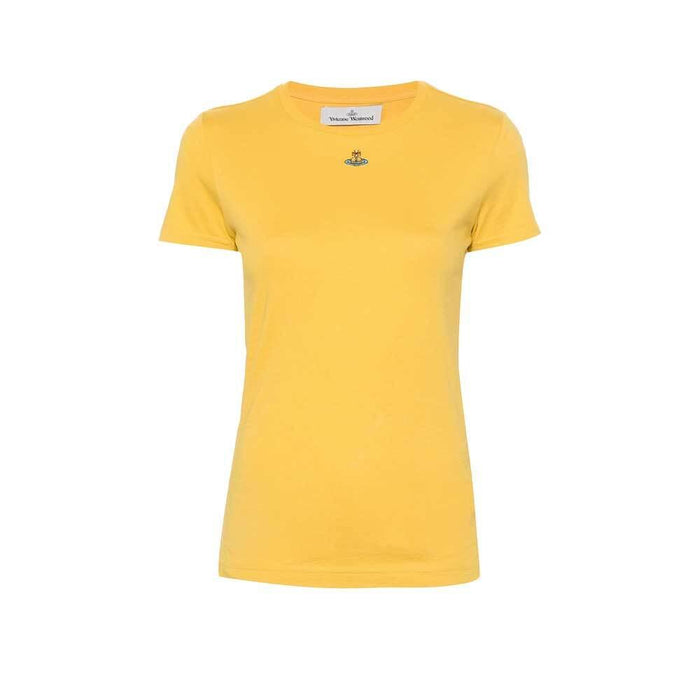 Vivienne Westwood Peru ORB Logo Yellow T-Shirt Unisex Cotton
