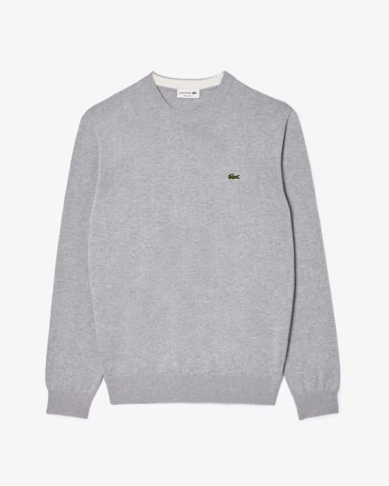 Lacoste Crewneck Knit Sweater for Men AH1985CCA GRAY DOM
