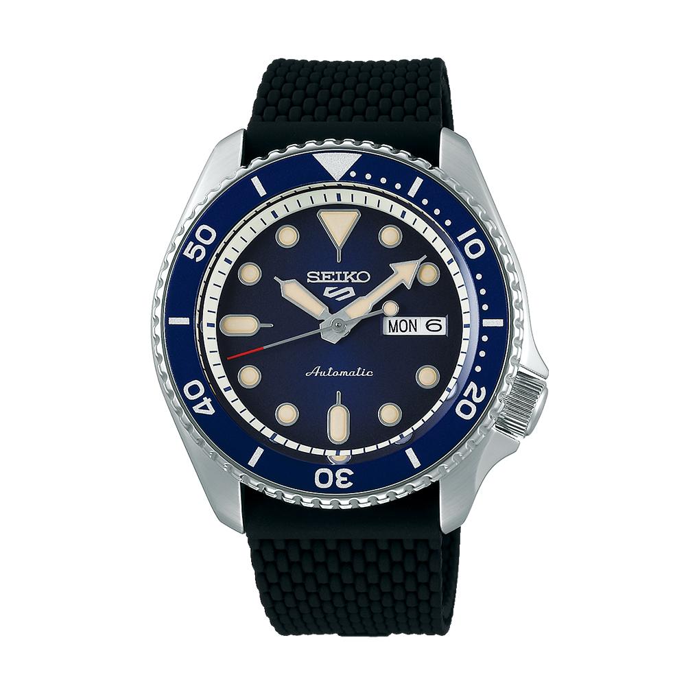 Seiko Black Blue Resin Strap Men’s Sports Watch SRPD93