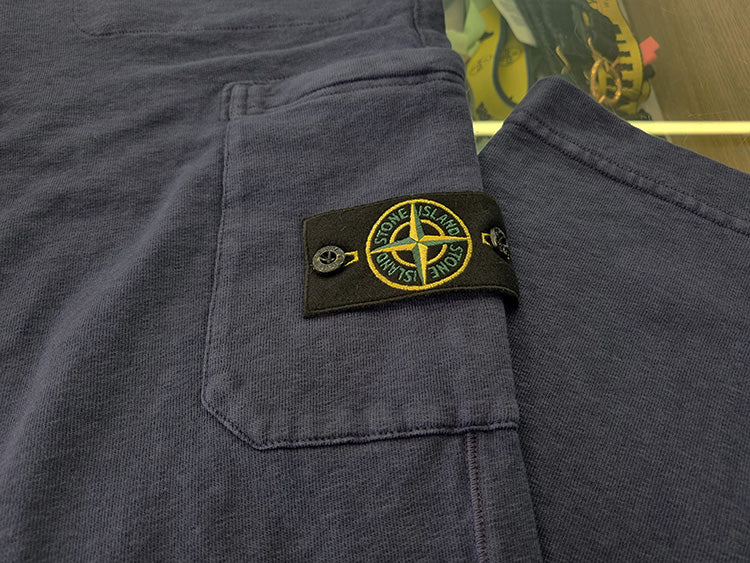 STONE ISLAND Logo Patch Fleece Jogger Sweatpants Men’s Navy