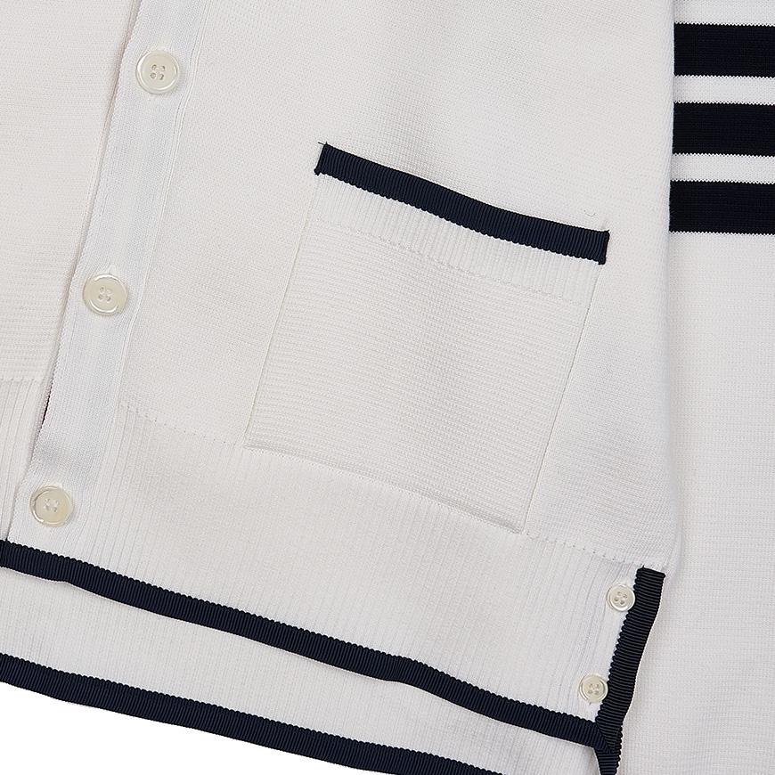 THOM BROWNE Men’s 4-Bar Stripe Wool Cardigan MKC460A Y3006 100