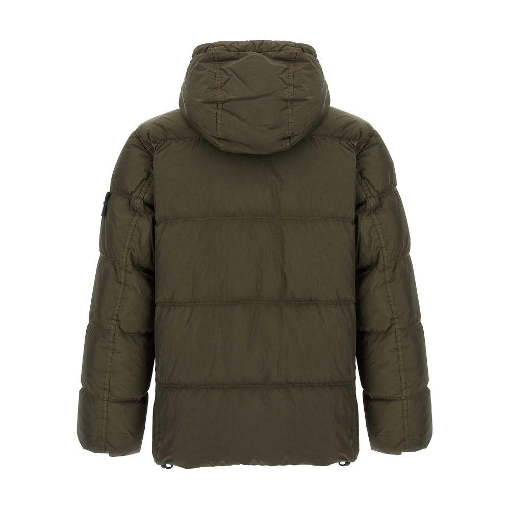 STONE ISLAND Crinkle Reps Hooded Down Puffer Jacket Military 4100011 S0A23 V0054