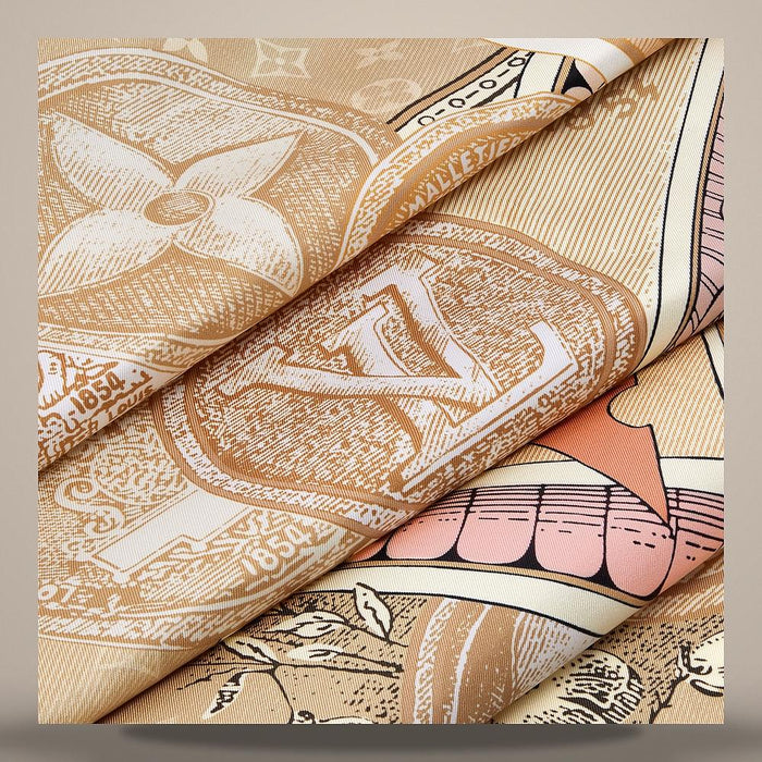 Louis Vuitton Mare Mevoyeuse Square 90 Scarf Dune Beige M96718