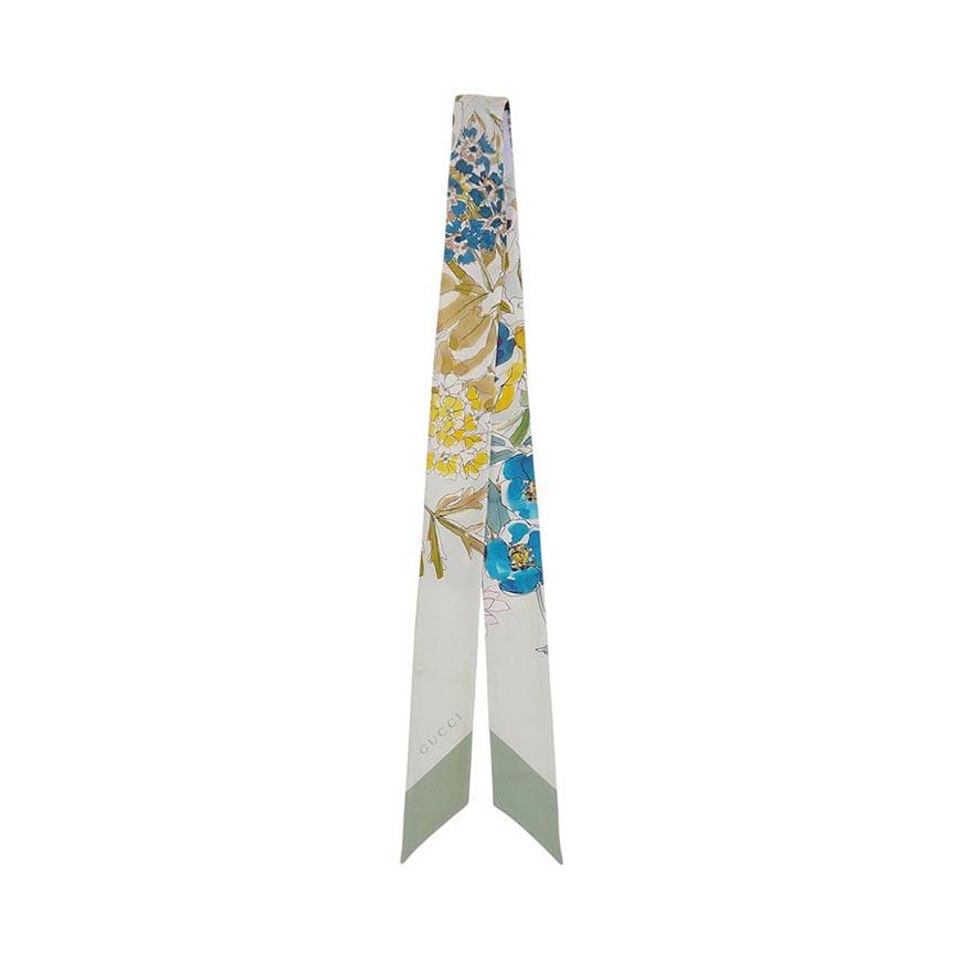 GUCCI Unisex Printed Silk Twill Ribbon Scarf 831626 3G001 3967