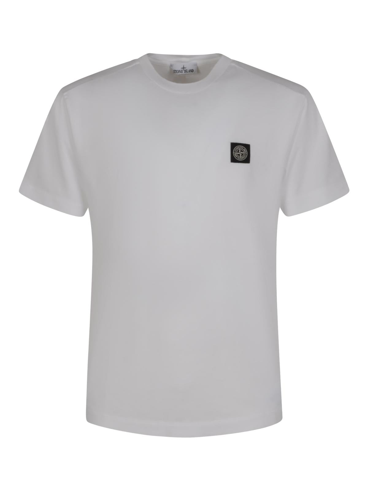 STONE ISLAND Black Cotton Short Sleeve T-Shirt