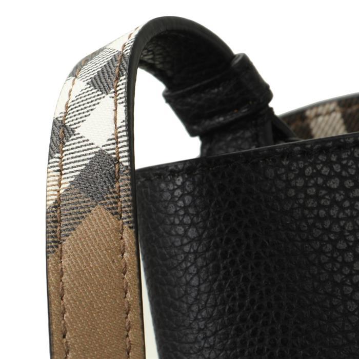 BURBERRY Double-Face Inner Check Bucket Shoulder Bag