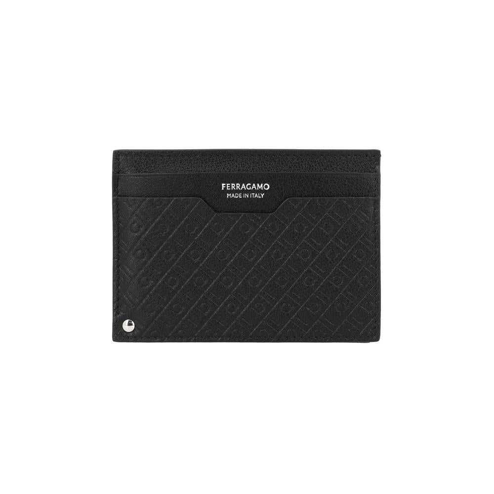 Ferragamo Gancini Monogram Leather Men’s Card Holder 66 1572 0780091