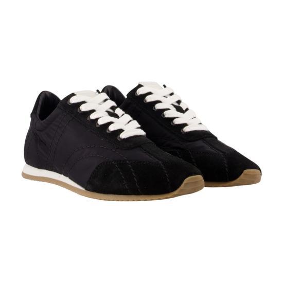 Toteme Flex Sneakers Black Leather Low-Top Women’s Shoes