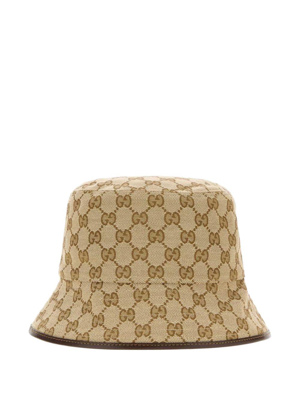 GUCCI Beige Canvas Bucket Hat
