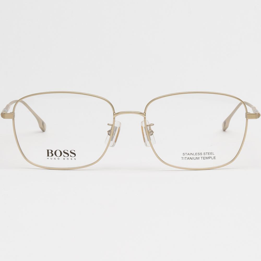 HUGO BOSS Titanium Gold-Tone Lightweight Oversized Eyeglass Frame BOSS 1297F AOZ