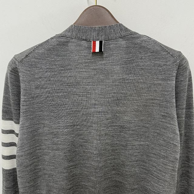 THOM BROWNE Women’s 4-Bar Armband Wool Cardigan Gray