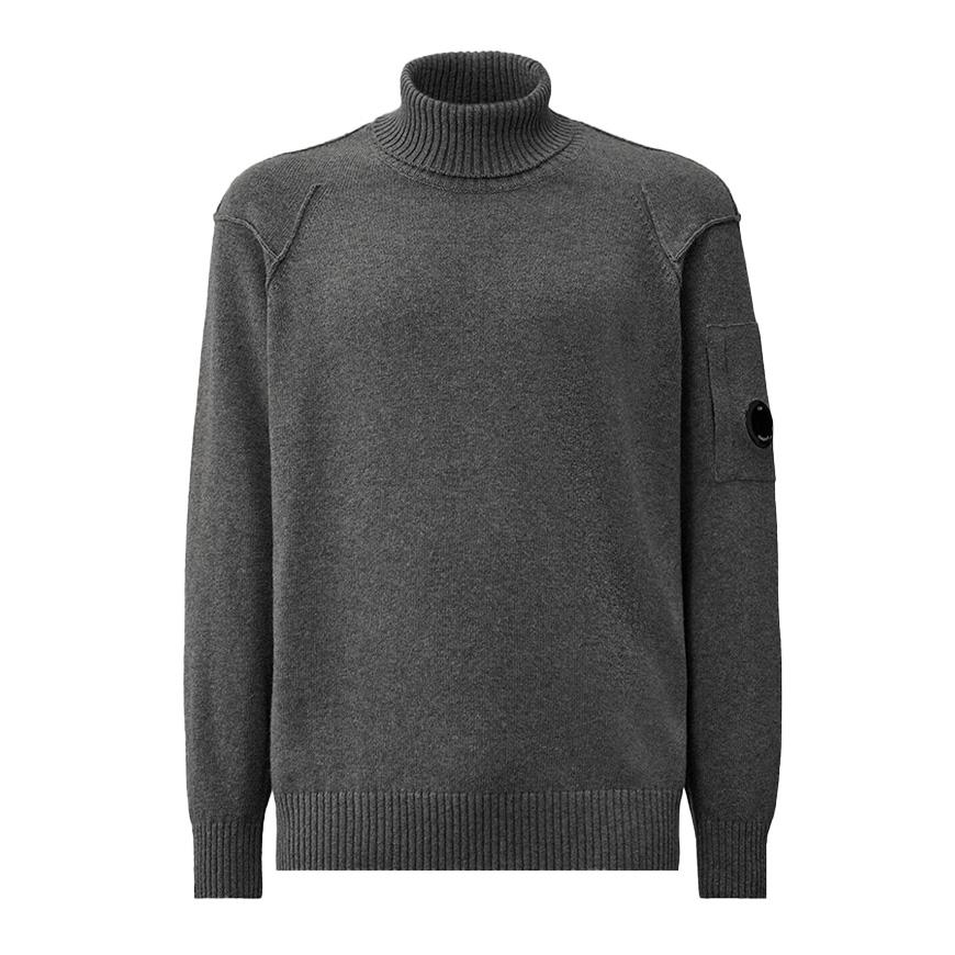 CP Company Men’s GRS Lambswool Turtleneck Sweater Gray