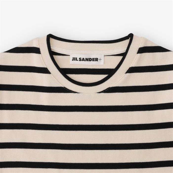JIL SANDER Logo Patch Stripe Women’s Short Sleeve T-Shirt