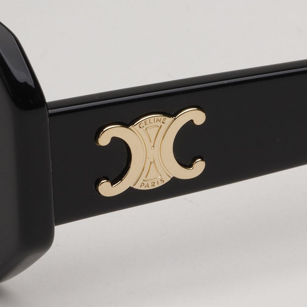 CELINE Triomphe Rectangular Black Bold Acetate Eyeglass Frames Unisex