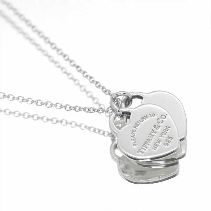 Tiffany & Co 925 Sterling Silver Return to Tiffany Double Heart Necklace