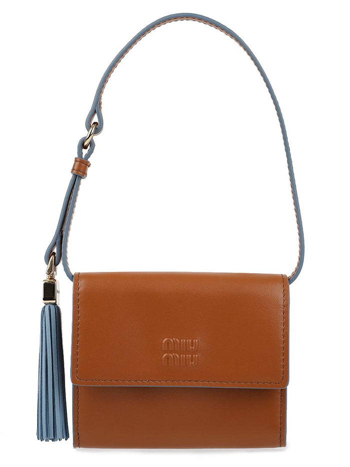 Miu Miu Leather Wallet with Shoulder Strap 5MT024 2IDW F0NP5