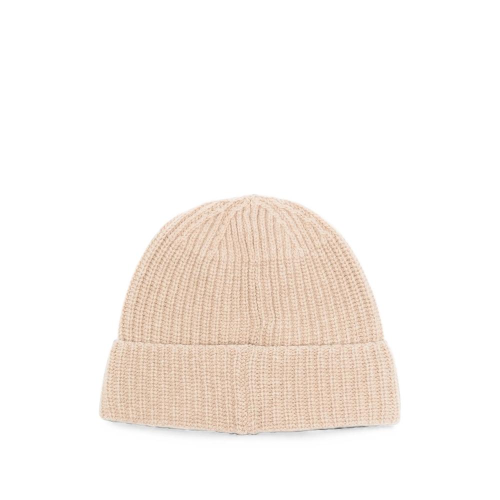 STONE ISLAND Wool Rib Knit Beanie Hat Navy