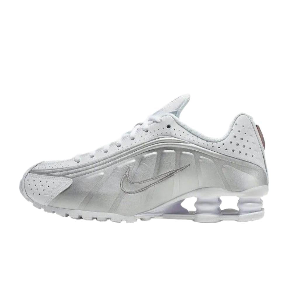 Nike Shox R4 White Metallic Silver Low-Top Sneakers AR3565 101