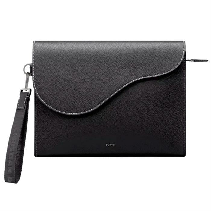 DIOR Saddle A5 Triangle Pouch Leather Clutch 2ADCA540YKK H00N