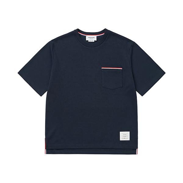THOM BROWNE Stripe Chest Pocket Short Sleeve T-Shirt for Men 07323 415
