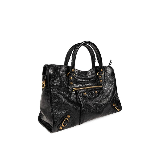 BALENCIAGA Le City Medium Tote Bag Black Leather Handbag