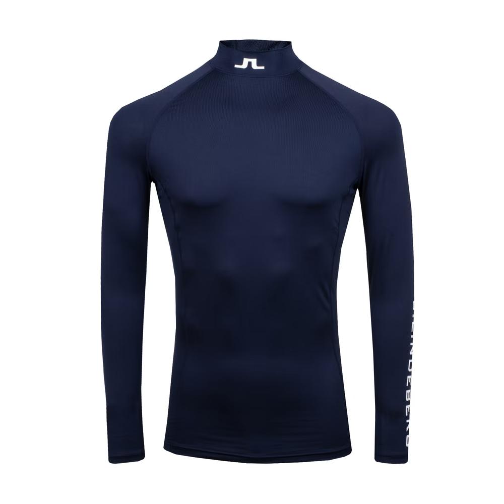 J LINDEBERG Aello Printed Turtleneck T-Shirt Navy Men's