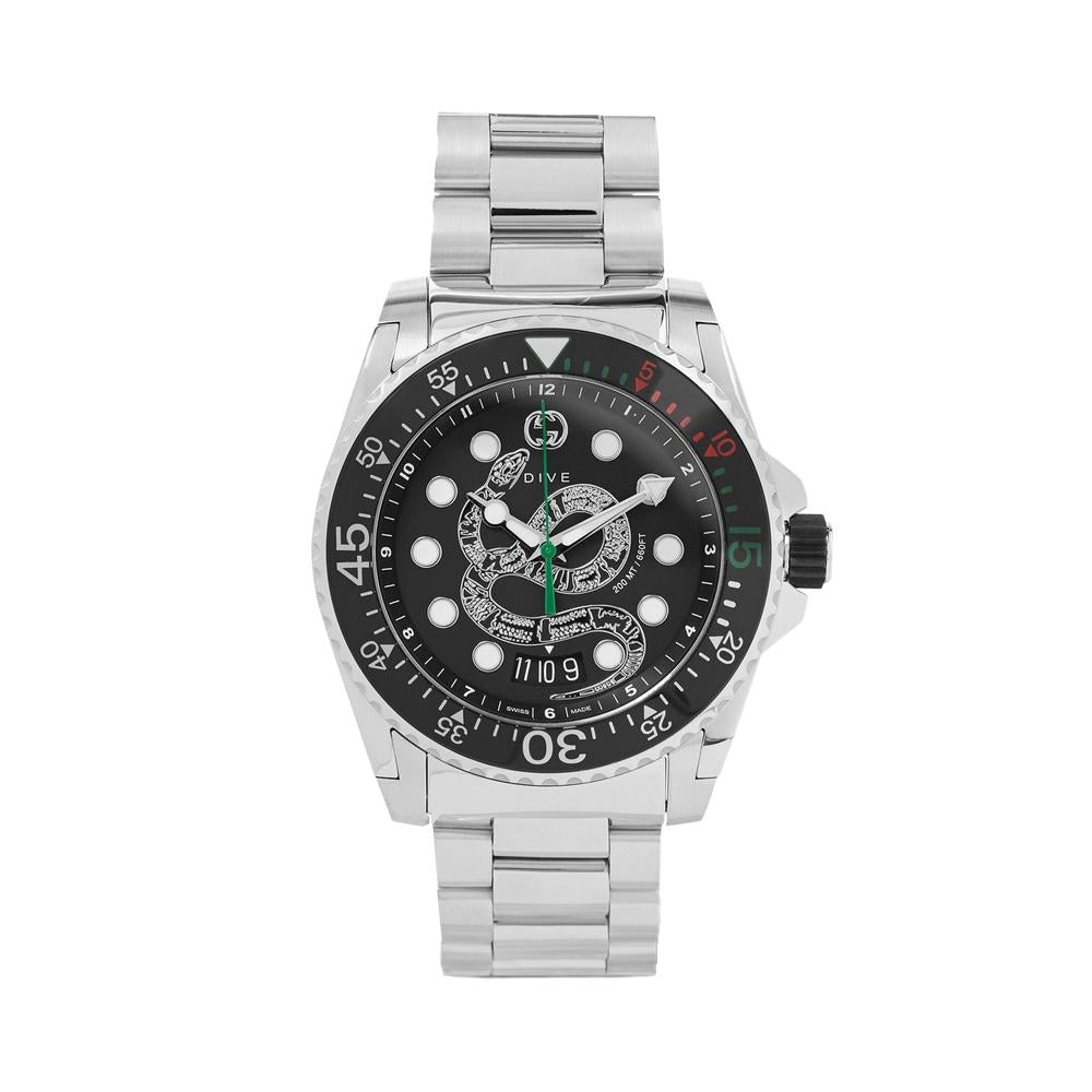 GUCCI Dive Men’s Metal Quartz 45mm Watch YA136218