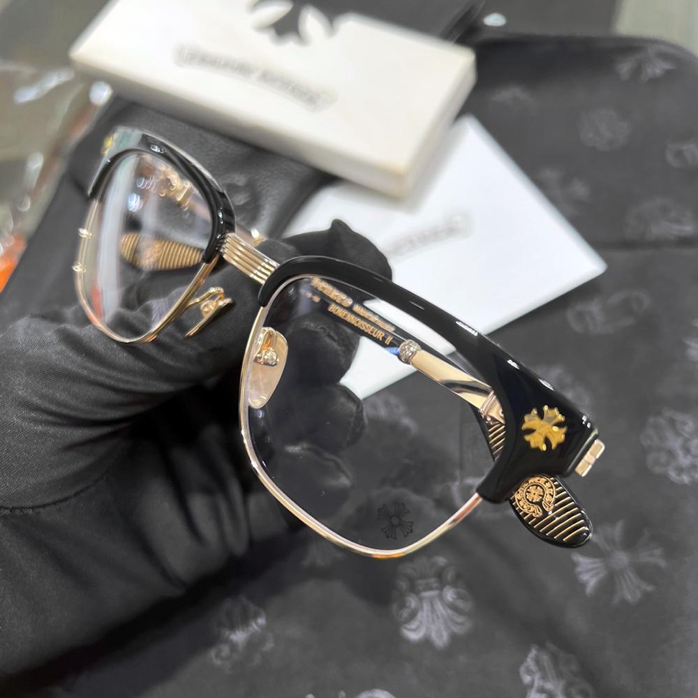 Chrome Hearts Black Gold-Tone Bonen Noisure II Eyeglasses
