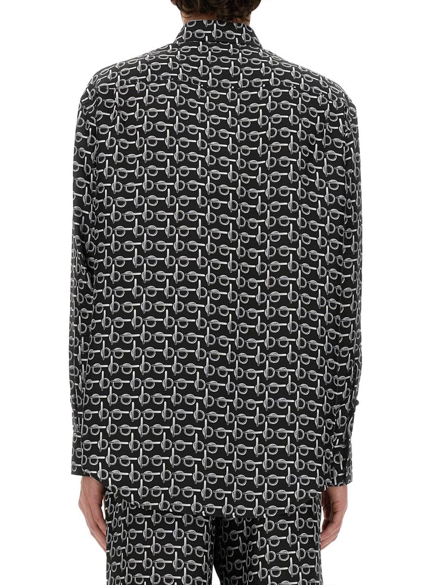 BURBERRY Long Sleeve Cotton Shirt Men’s Black