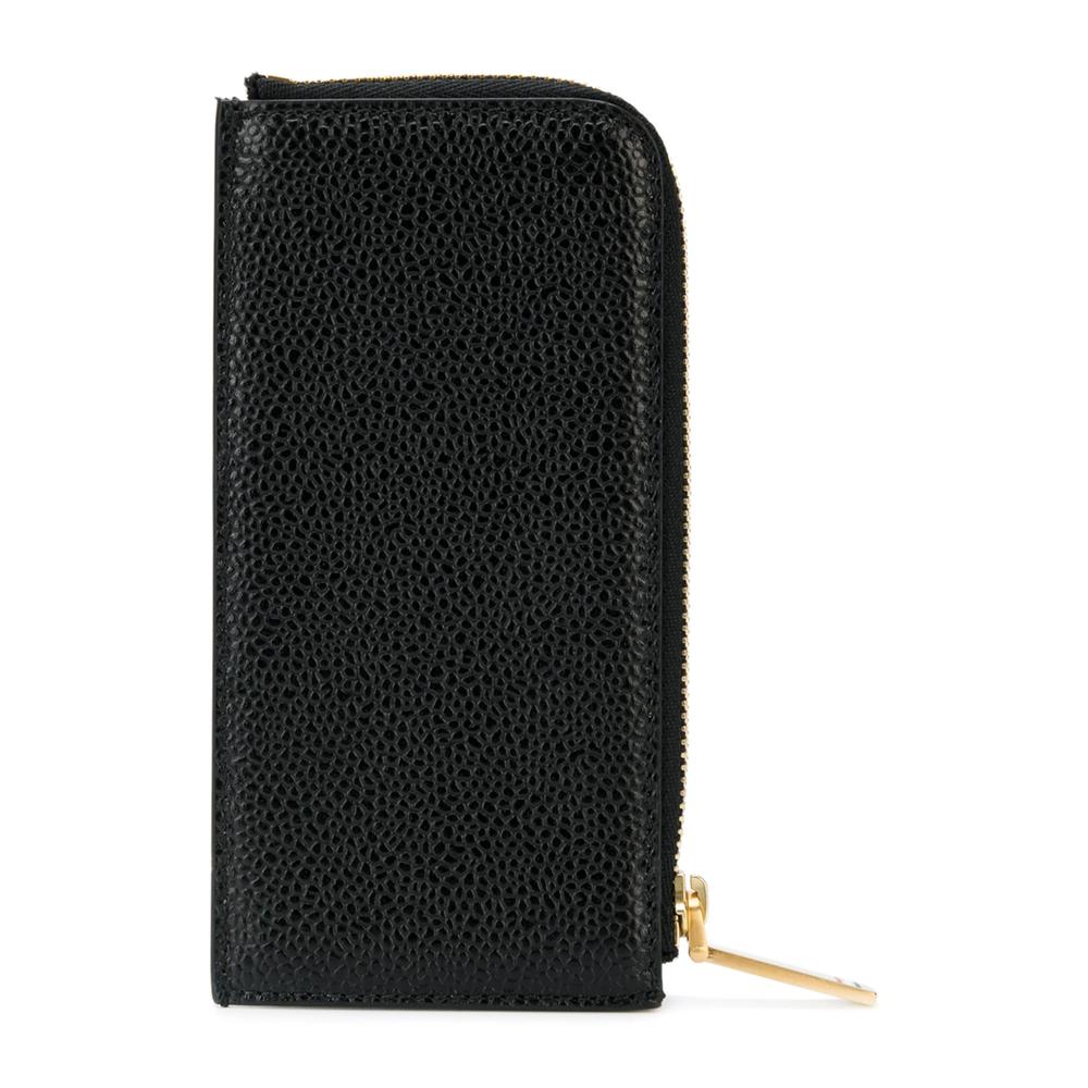 THOM BROWNE Black Pebble Grain Leather Long Wallet