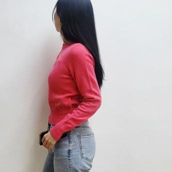 DIESEL Pink Cutout Logo Knit Sweater for Women