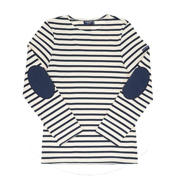 Saint James Modern Stripe Long Sleeve T-Shirt with Elbow 0407 ECRU MARINE MARINE